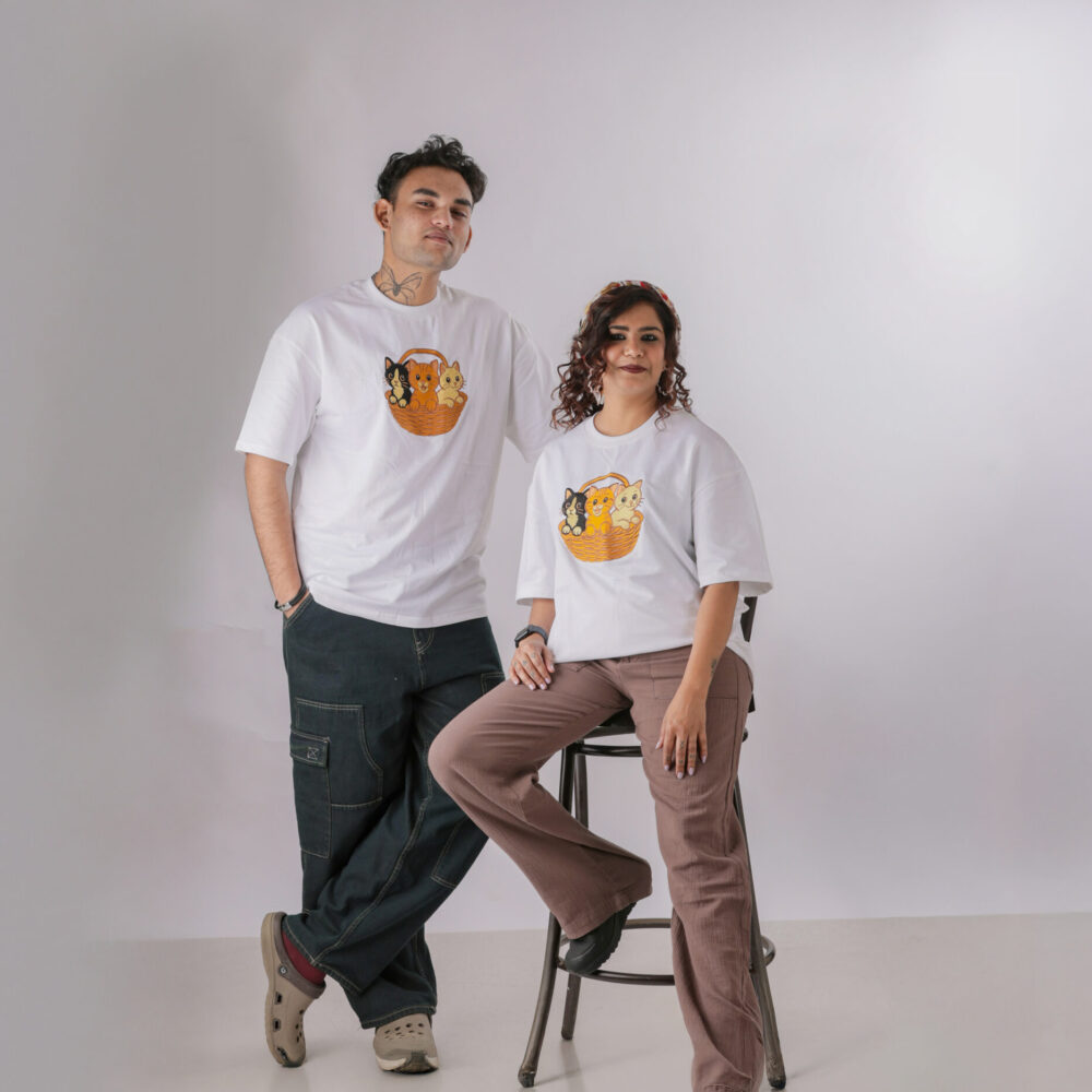 Purrfect Trio - Three Cats in a Basket